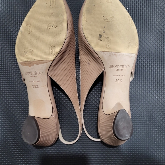 Jimmy Choo Tan Leather Heels - Picture 1 of 4